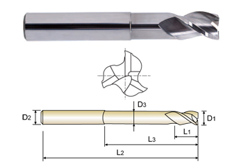 YG-1 28573 Carbide Alu-power End Mill 3 Flute 45 Degree Helix Regular Length for sale online