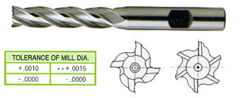 TiAlN-Futura Finish 6 Flute YG-1 08427CF HSSCo8 End Mill 1 6-1//2 Length Center Cutting Long Length
