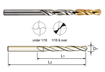 19/64 Diameter x 2-3/4 Length 135 Degree TiN Finish YG-1 D4146 High Speed Steel Screw Machine Drill Bit Slow Spiral Straight Shank Pack of 5 