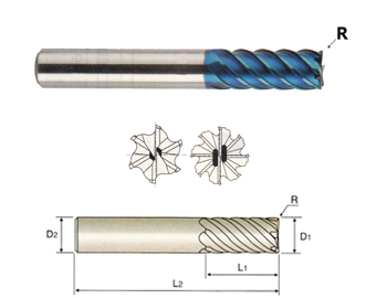 35 Degree Helix 5/8 TiN Finish 3-1/2 Length 3 Flute Regular Length YG-1 56595TN CarbideHOSS Jet-Power Corner Radius End Mill