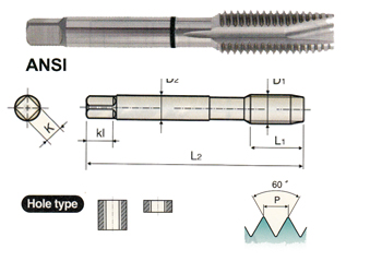 TiCN Finish YG-1 TCH657C HSS-EX Spiral Point Combo Tap for Multi-Purpose M18 Size 2.5 Pitch 