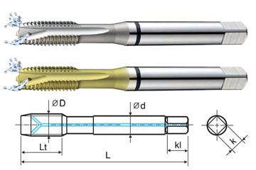 2.0 Pitch Bright Finish M16 Size YG-1 TH607 HSS-EX Spiral Point Combo Tap with Internal Coolant for Multi-Purpose