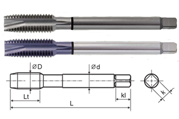 M10 x 1.25 D5 3Flute Spiral Point Plug HSS-EX TiCn ANSI CNC ComboTap YG1 #T3435C 