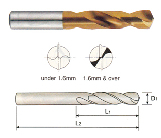 Diameter Bright Cobalt 135° Split Point Stub Drill YG-1 .2500" 5pcs 1/4" 