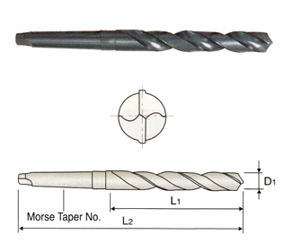 #1 Morse Taper Shank Black Oxide Drill  EDP 53126 Greenfield 13/32"